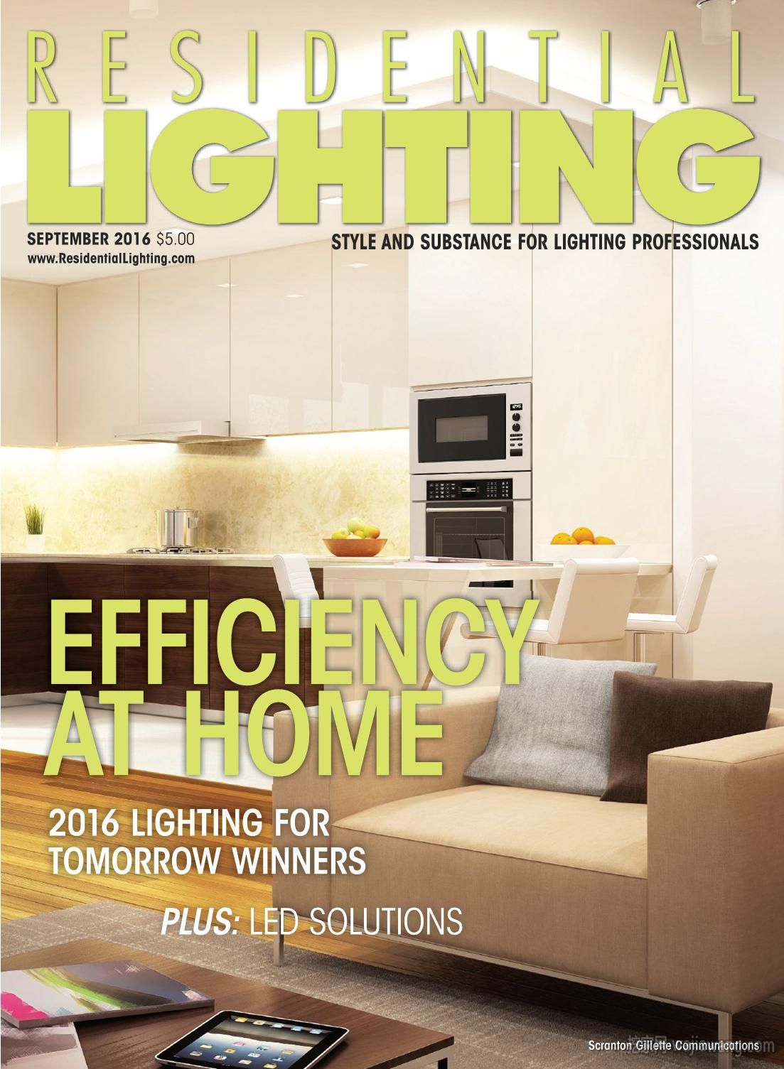 灯饰设计 Residential Lighting 2016年9月灯具杂志(图)