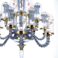 灯饰设计 La Murrina 2017年彩色玻璃弯管蜡烛吊灯
