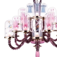 灯饰设计 La Murrina 2017年彩色玻璃弯管蜡烛吊灯