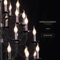 灯饰设计图:Patrizia Garganti  蜡烛水晶弯管吊灯