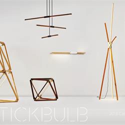 几何形灯具设计:Stickbulb 2018年国外木艺几何形状吊灯
